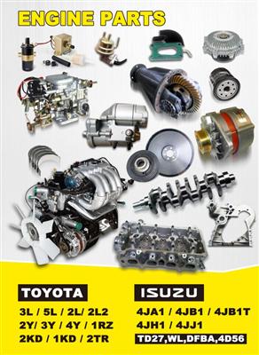 Toyota Hiace Engine Parts 2y/ 3y/ 4y/ 2l/ 2l2/ 2lt/ 3l/ 5l/ 1rz/ 2rz/ 3rz/ 1kd/ 2kd/ 1tr/ 2tr
