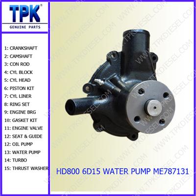 6D15 6D15T Water Pump ME787131, HD800-5/7 HD900-5/7 Engine Parts