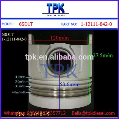 6SD1TC PISTON 1-12111-842-0 4 RING GROOVE