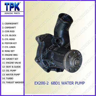 6BD1 WATER PUMP 5-13610-145-2 5136101452 For EX200-2 SH200