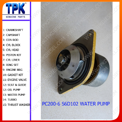 6D125E-2 S6D125E-2 SA6D125E-2  6151-62-1103 6152-61-1102 WATER PUMP FROM CHINA