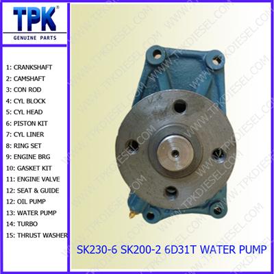 SK230-6 SK230-6E SK250-6E 6D31T WATER PUMP ME088941 ME993520 ME996874 FROM CHINA