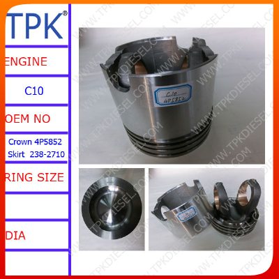 C10 piston skirt, 2382710, piston crown, 4P5852