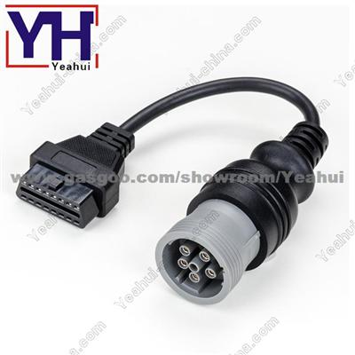 HD16-6-12S Deutsch 6pin Receptacle to OBDII 16Pin female
