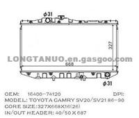 Auto Parts Radiator For Toyota CAMRY CAMRY'89-91 SV21 SV20 / DIM：327*668*16 / OEM: 16400-74120 , MT ,DPI: 532 870 1260