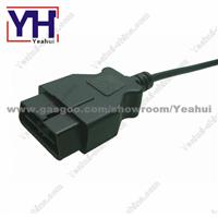 J1962 OBDII cable Male(12V) to open