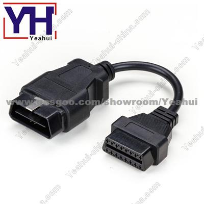 J1962 OBD2 cable male(12V) to OBDII Female