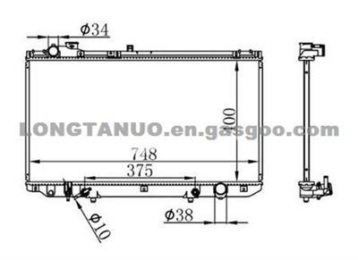 Auto Parts Radiator For LEXUS'99 GS300 JZS160 DIM：400*748*16/26 OEM: 16400-46570/46580 AT