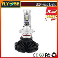 Automotive Motorcyle ZES Fanless 50W 6000LM X3 LED Headlights, H4 H13 9004 9007 H7 9005 9006 H11 9012 H8 Auto LED Headlamp