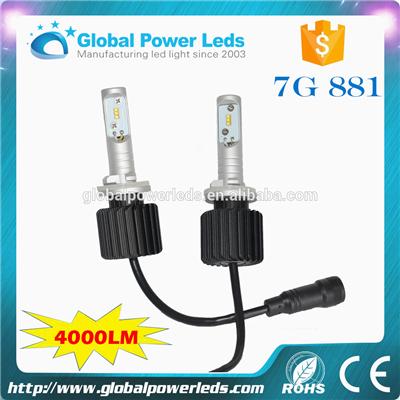 new design 6500k 4000lm 360 degree 881 led car bulb 7G led car headlight bulb