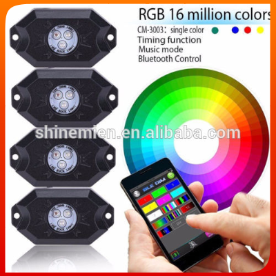RGB LED Rock Lights Multi-Color Offroad Lamp Bluetooth Truck jeep Car Pods