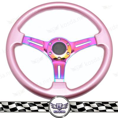 350MM ABS Sport Car Steering Wheel,Deep Dish Chrome Wheels