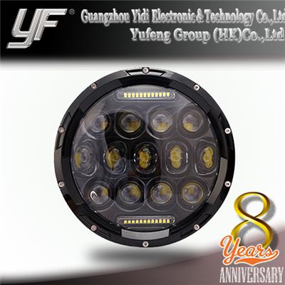 8 years anniversary sale!!!7 inch 75W wrangler LED circular headlight for all car