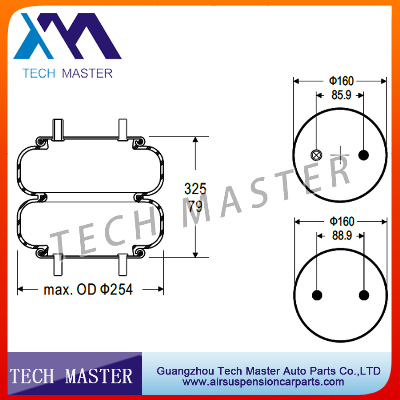 CHINA Double convoluted air spring for Air suspension spring Rubber Bellow W01-358-6392