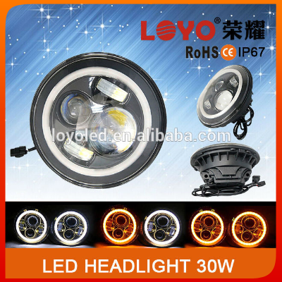 7 inch round led headlight for offroad, for Jeep wrangler 7 inch led headlight, 7 inch round led headlight 12v 24v