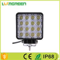 
Factory Wholesale 12V 24V IP68 waterproof Square 4.3inch Epistar 48W LED Work Light , LED Headlight for Heavy Duty
