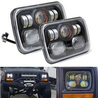 
Square Projector 7x6 5X7 inch LED Headlights H4 Light For Jeep Wrangler YJ Cherokee GMC
