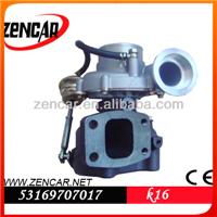 12 month warranty aftermarket K16 turbocharger for Atego 53169707017