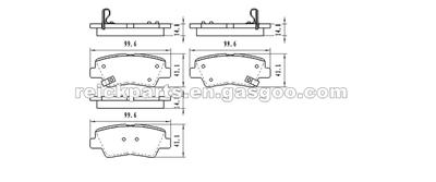 Kia Optima Kia Rio Kia Soul Brake Pad HYUNDAI Sonata HYUNDAI Elantra HYUNDAI Azera HYUNDAI Accent Brake Pad D1313 D1313-8428 SP1239 SP1401