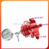 Red Universal Adjustable Fuel Pressure Regulator with Pressure Gauge Fitting