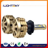 auto parts, high lumen automobiles 4000lm headlamp 12v dual color led csp chips car headlight bulb h7