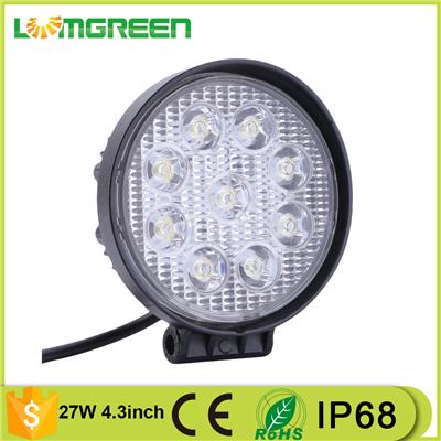 China Factory directly wholesale 12V 24V 4.5inch 27W Round Offroad Auto led work light , led headlight , led driving light