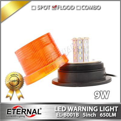 9W traffic signal light flashing safety road led warning lights amber beacon rotary lamp for truck trailer excavtor crane heavy