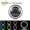 popular newest led 5.75'' rgb headlight for harley rgb led headlight black& silver with+rgb