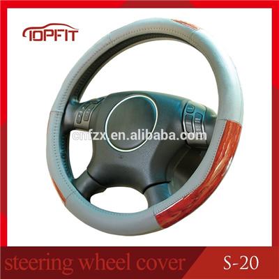 Durable genuine leather steering wheel cover