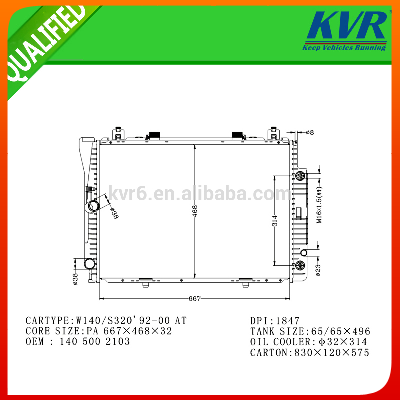 Luxury Radiator FOR W140/S320'92-00 OEM 140 500 2103