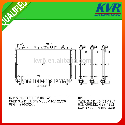 die-casting aluminum radiato FOR EXCELLE'03 95663244