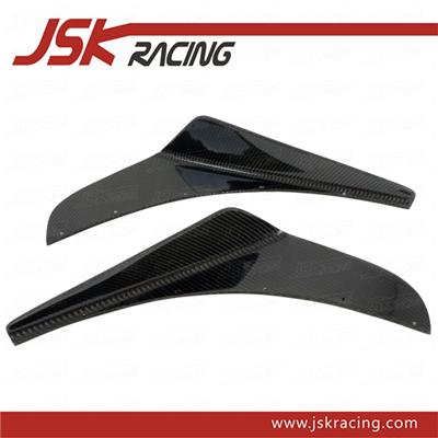 V STYLE UNIVERSAL CARBON FIBER FRONT BUMPER CANARD SPLITTER BIG ONE (2PCS)