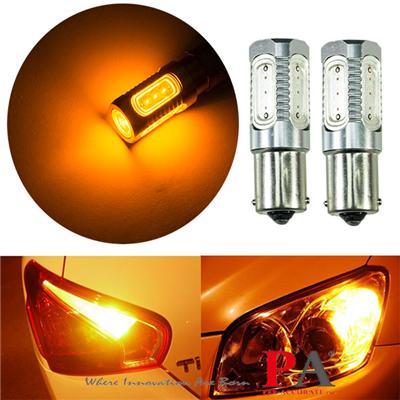 PA Wholesale LED High Power COB 7.5W Light with Ba15s Base White/Amber Color For Car Tail Backup, Turning Signal Lamp Bulb