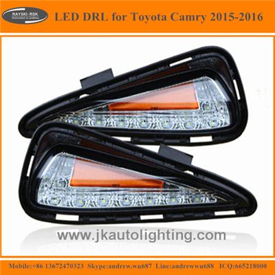 High Quality LED DRL Light for Toyota Camry Super Bright LED Daytime Running Lights for Toyota Camry 2015 with Indicator Lights