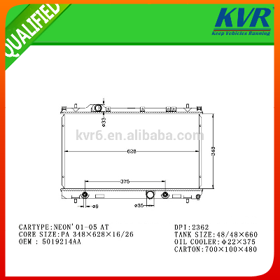 Passenger car radiator FOR NEON'01-05 OEM 5019214AA