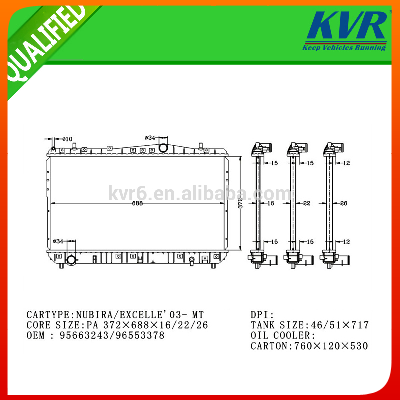 High Quality Auto Radiator FOR DAEWOO NUBIRA/EXCELLE'03- OEM 95663243/96553378