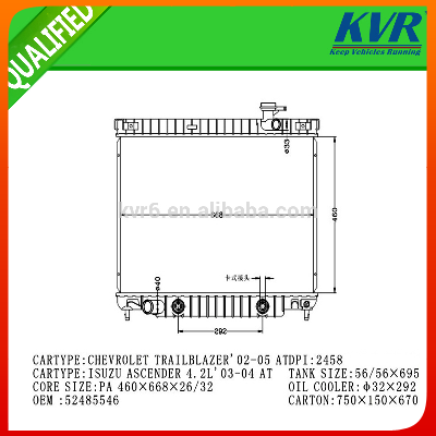 Radiator Assy FOR CHEVROLET TRAILBLAZER'02-05 OEM 52485546