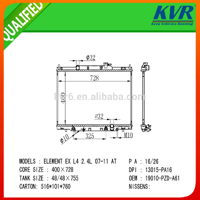 factory radiator FOR HONDA ELEMENT EX L4 2.4L 07-11 OEM 19010-PZD-A61