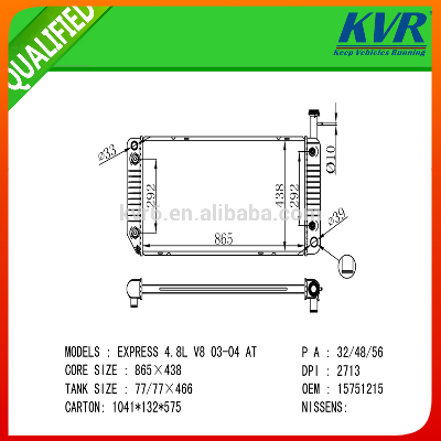 factory radiator FOR GM EXPRESS 4.8L V8 03-04 OEM 15751215
