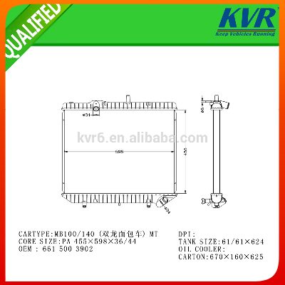 High Quality Auto Radiator FOR MB100/140 OEM 661 500 3902