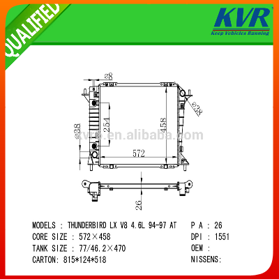 auto engine cooling radiator FOR FORD THUNDERBIRD LX V8 4.6L 94-97 OEM