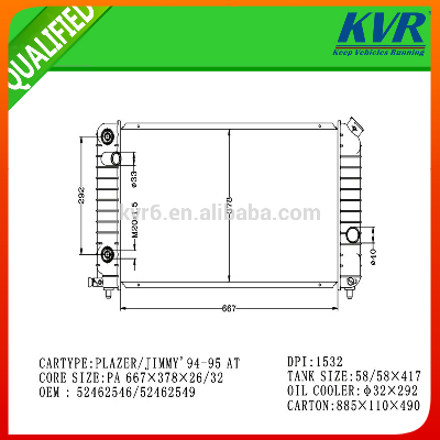 auto engine cooling radiator FOR CHEVROLET PLAZER/JIMMY'94-95 OEM 52462546/52462549