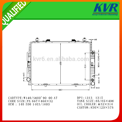 auto cooling system radiator FOR W140/S600'90-00 OEM 140 500 1403/1603/10 03