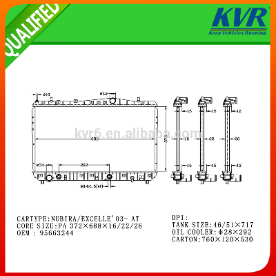 High Quality Auto Radiator FOR DAEWOO NUBIRA/EXCELLE'03- OEM 95663244