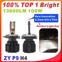 Top seller 2017 New accesories P9 13600lm 100W car accessories H11 H8 D2S electric head light conversion kit H4 led headlight