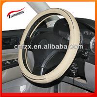 2013 High Quality Silver Trim + Sheepskin steering wheel cover for ALL CAR F-29