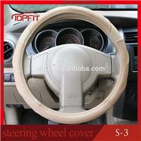 
2016 Easy to clean black/beige/grey genuine leather steering wheel cover
