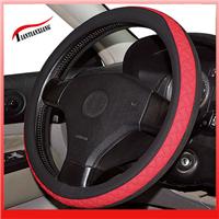 
Jenuine leather luxury steering wheel cover with embroidery
