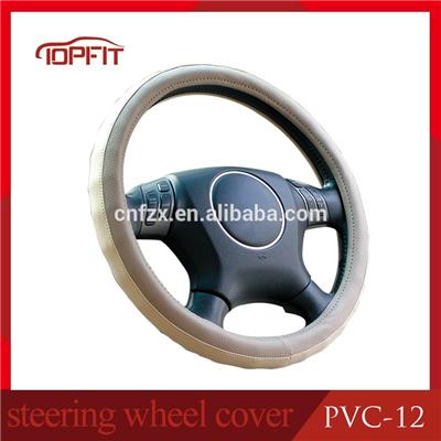 guangzhou auto steering wheel cover factory OEM black PVC car steering wheel cover 14 inch customize logo car wheel cover PVC-12