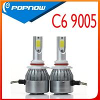 2017 hot 72w 7600lm COB C6 9005 led headlight kit for car with CE and ROHS certificate from guanzhou factory favorable offer